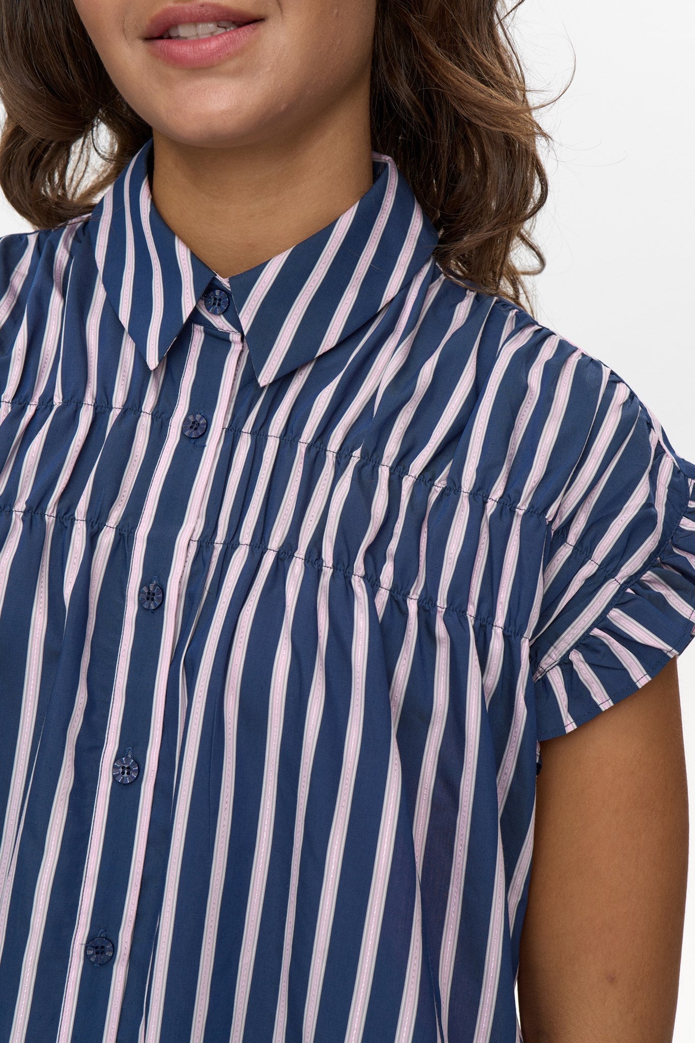 Camisa de rayas con estampado floral JOANNA