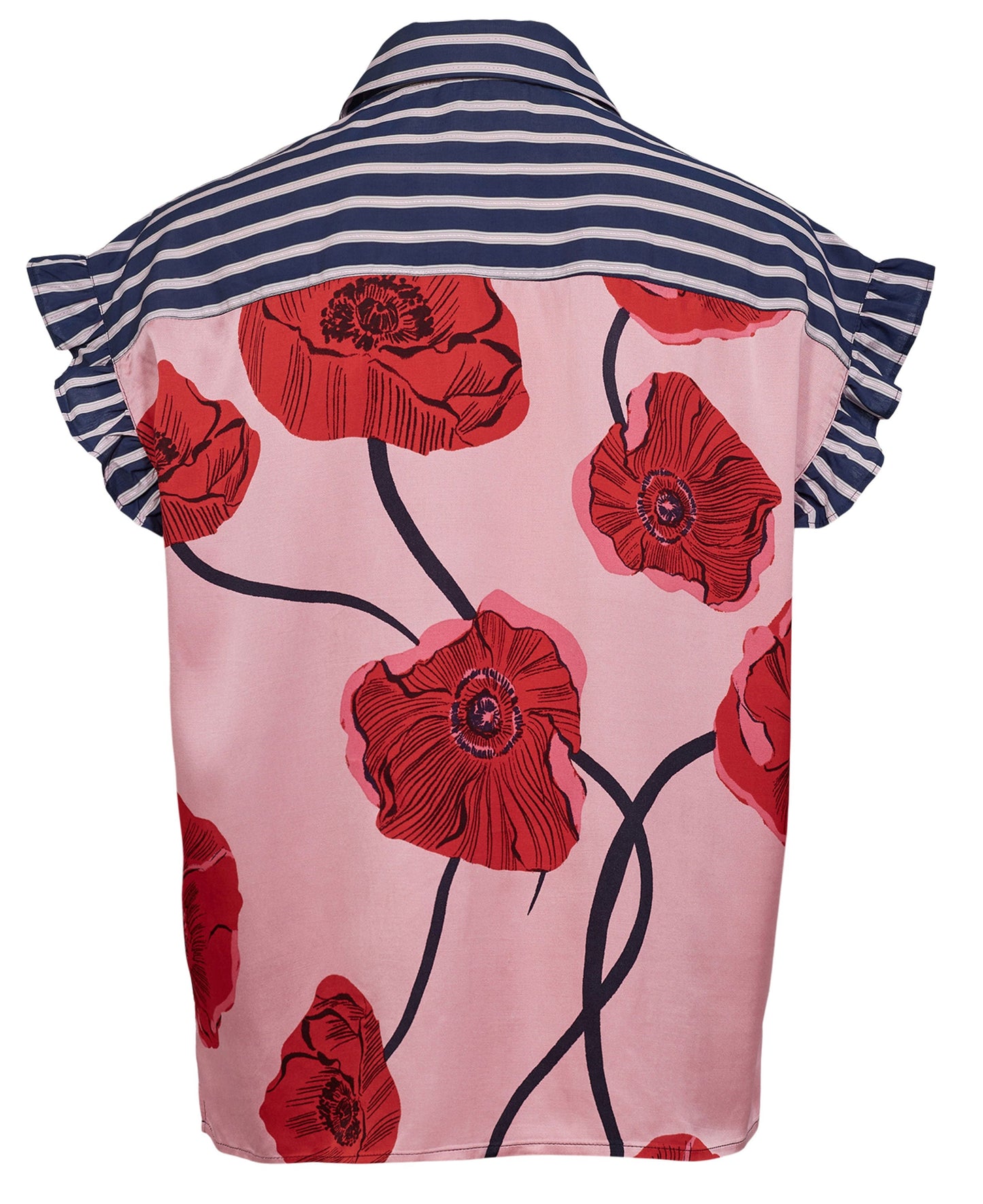 Camisa de rayas con estampado floral JOANNA