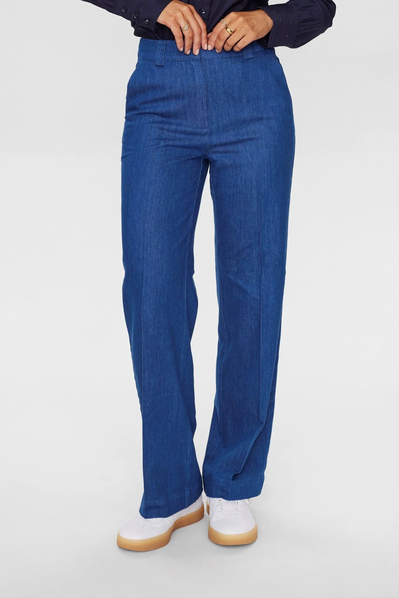Pantalón sastre denim medium blue DALETTA