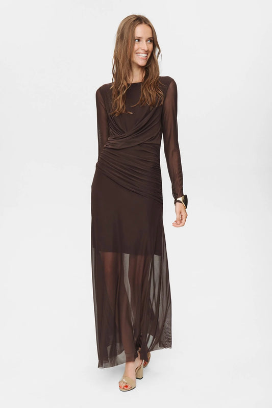 Vestido drapeado de gasa elástica GIGI