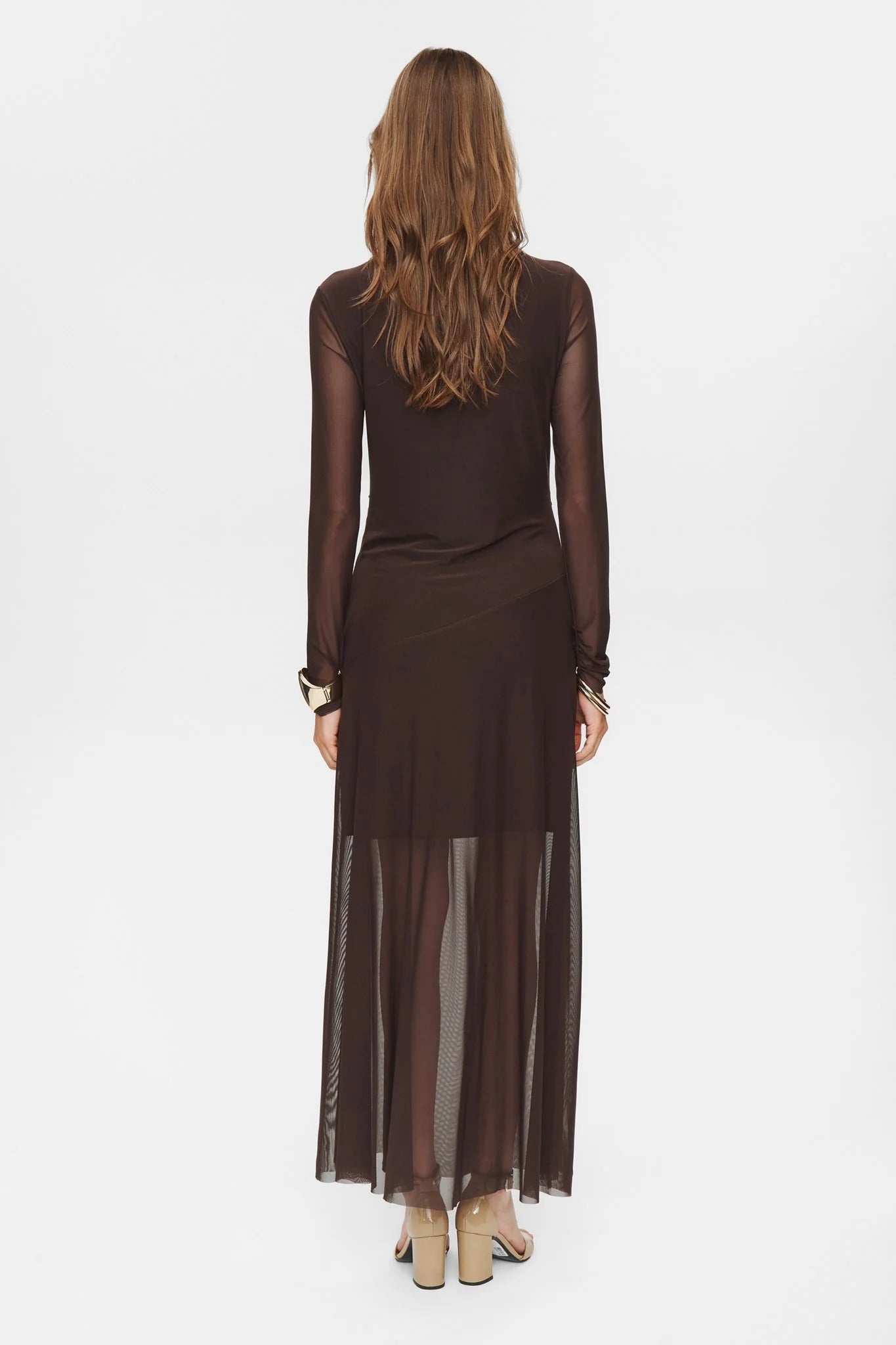 Vestido drapeado de gasa elástica GIGI