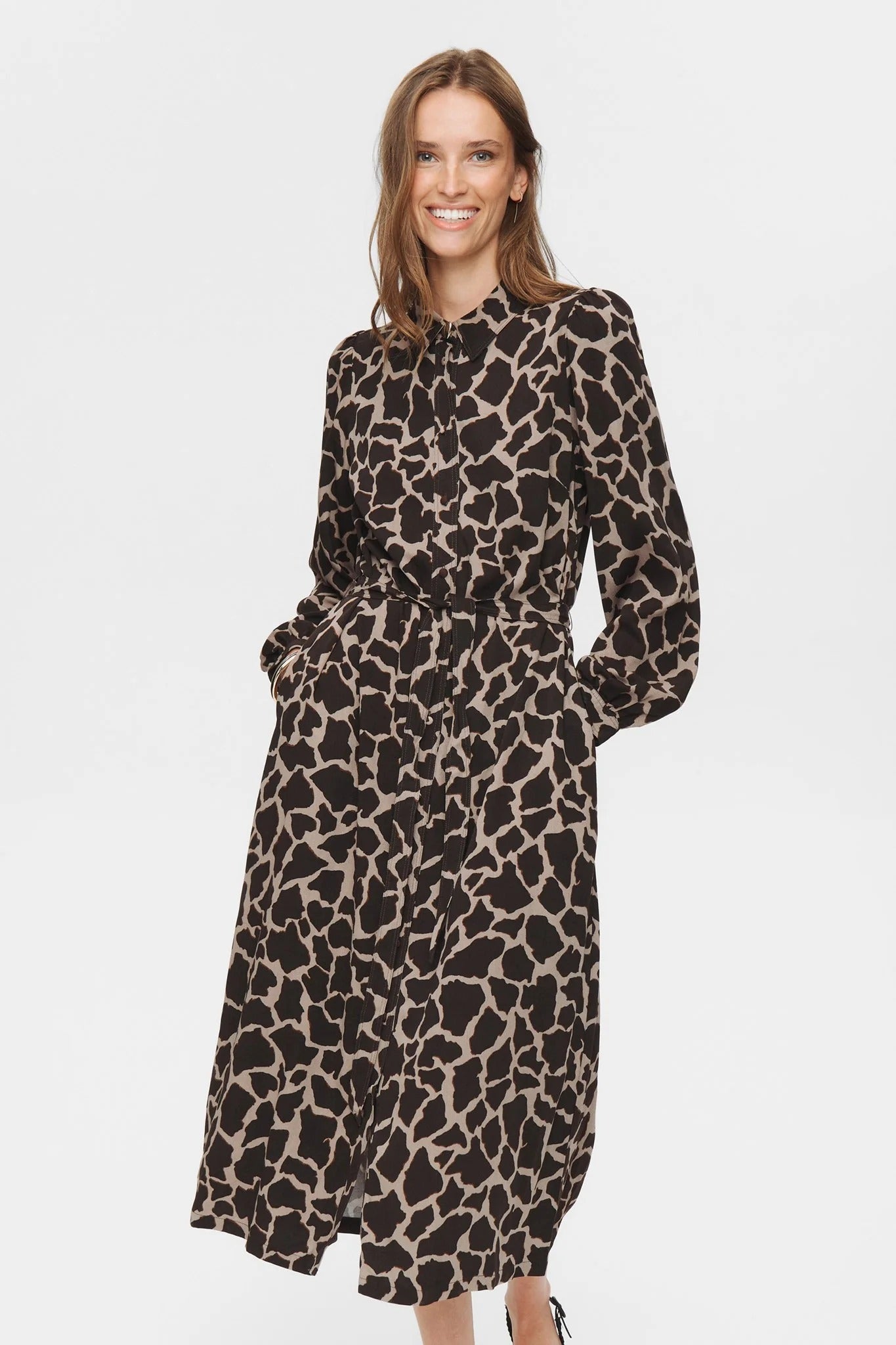 Vestido camisero estampado GIRAFFE