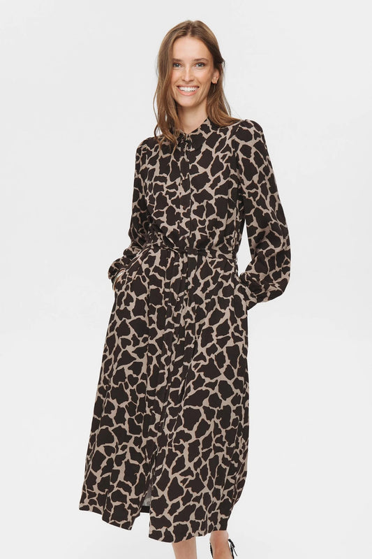 Vestido camisero estampado GIRAFFE