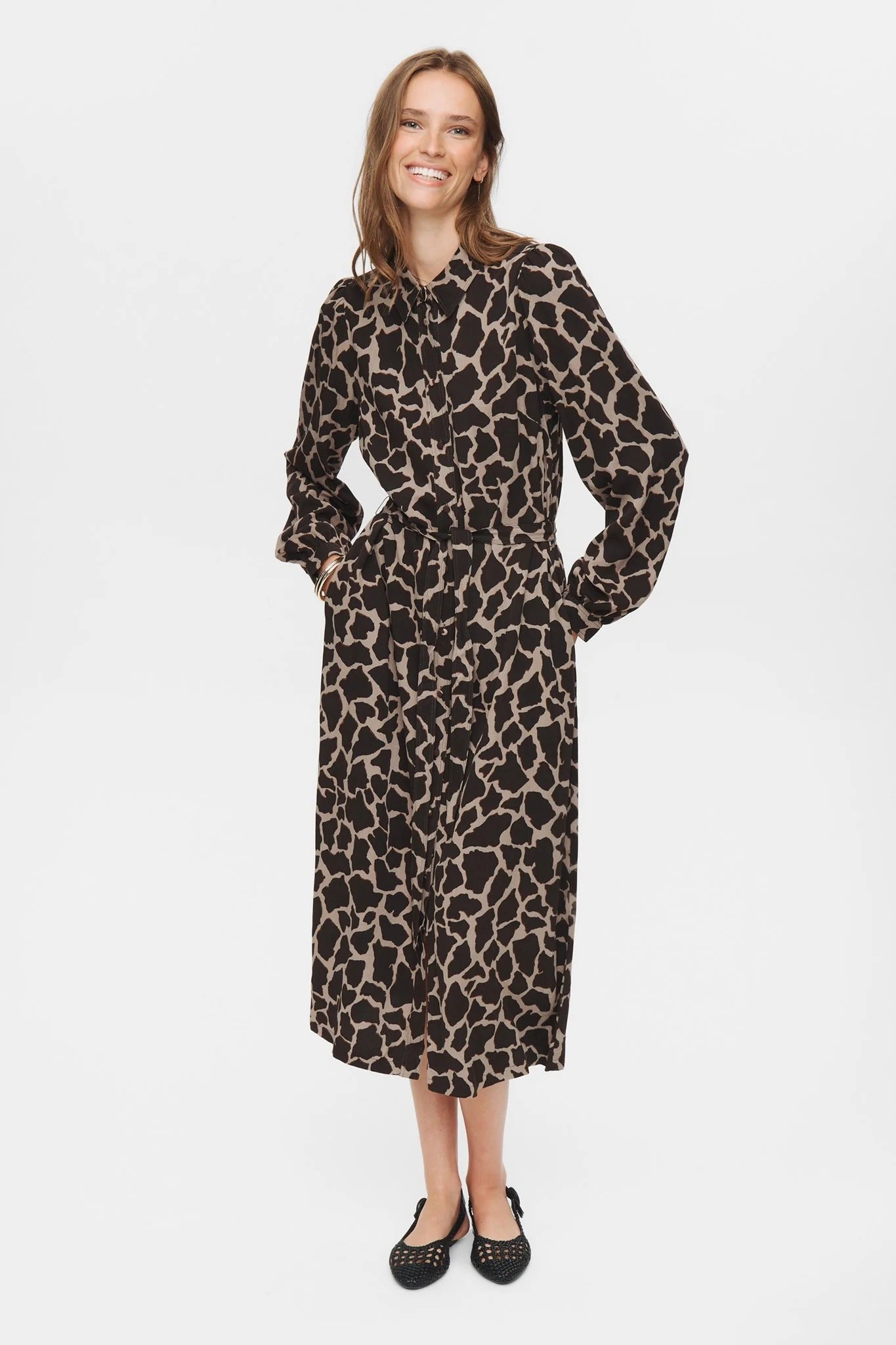 Vestido camisero estampado GIRAFFE