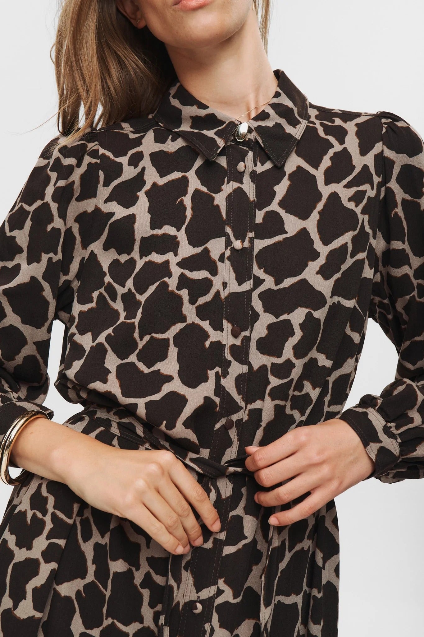 Vestido camisero estampado GIRAFFE