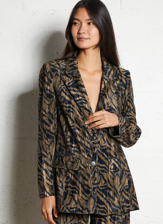 Blazer aterciopelada animal print BEGA