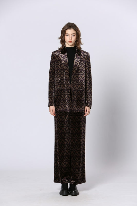 Blazer de terciopelo zigzag BAREA