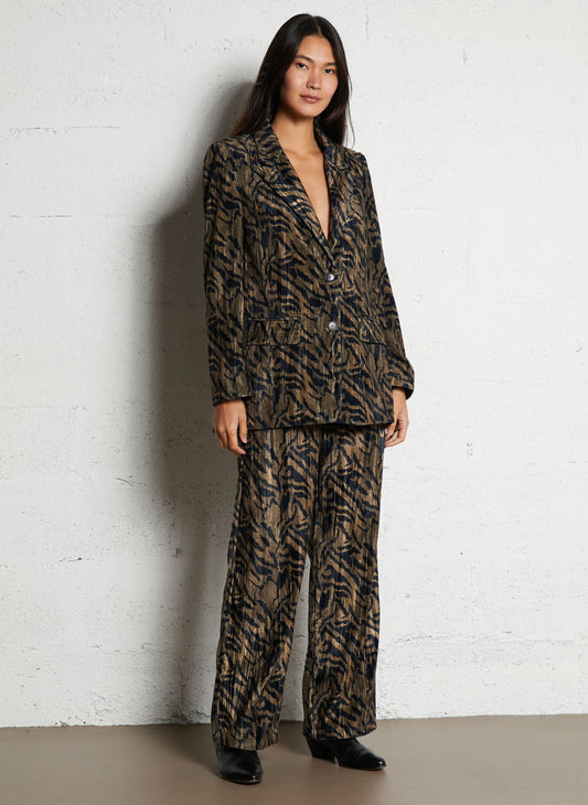 Pantalón aterciopelado animal print BEGA