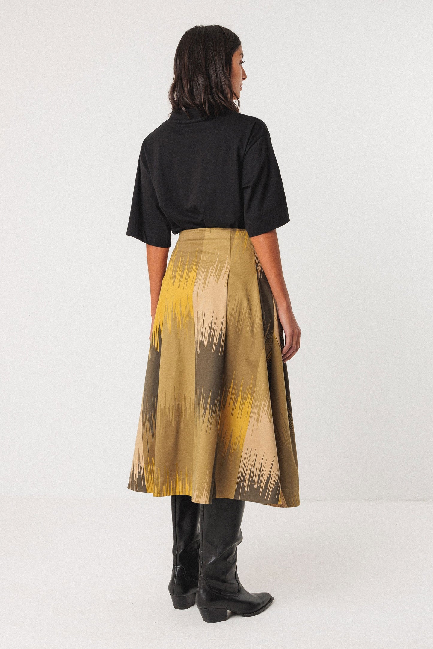 Falda acampanada estampada BINNI