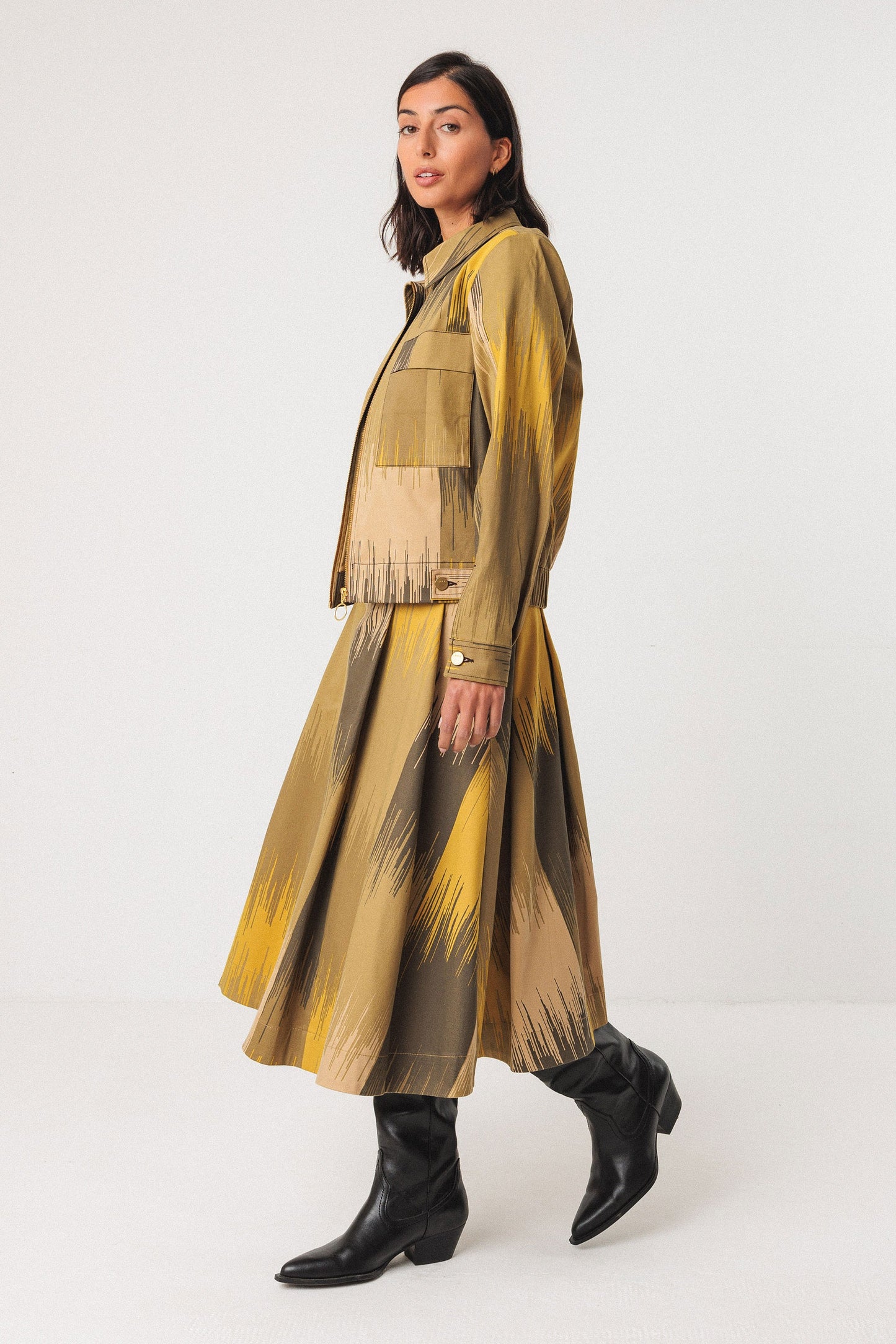 Falda acampanada estampada BINNI