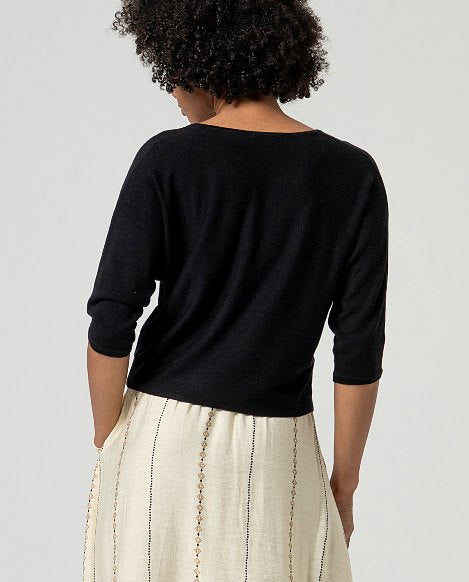 Jersey cuello pico negro DARIA