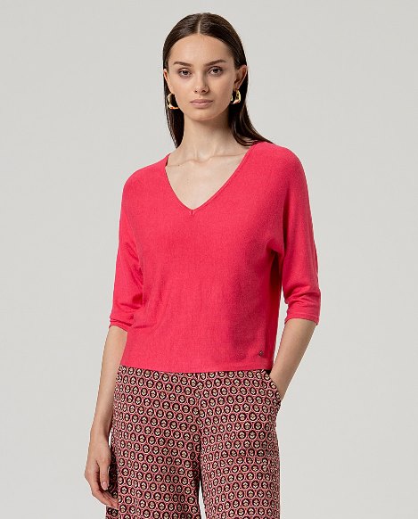 Jersey cuello pico fucsia DARIA