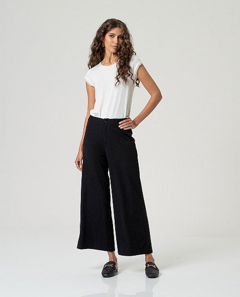 Pantalón crop ancho negro DOLORES