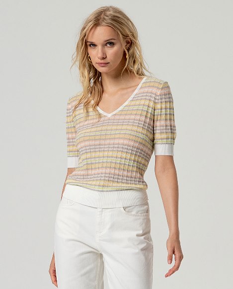 Jersey cuello V crudo DIXIE