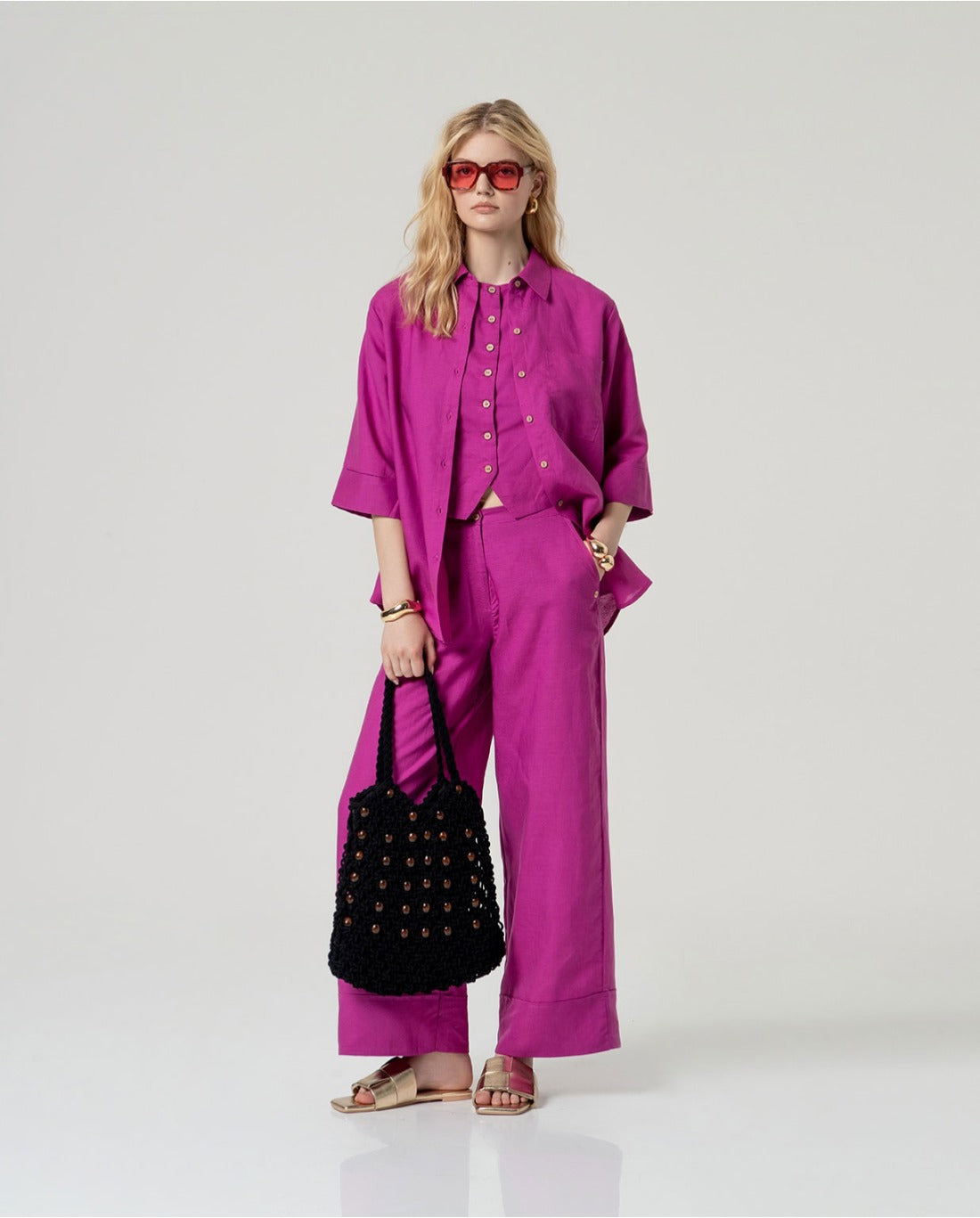 Chaleco ajustado fucsia DAPE