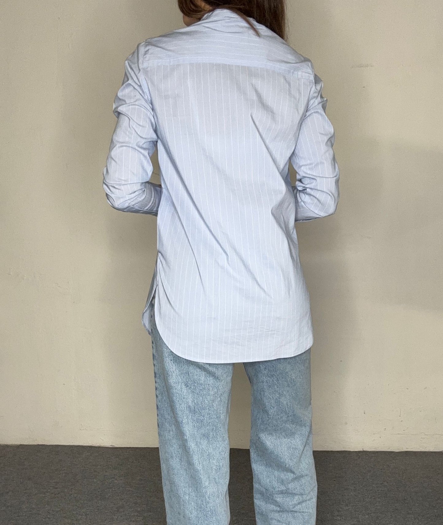 Camisa larga popelin azul bebe de ZARA