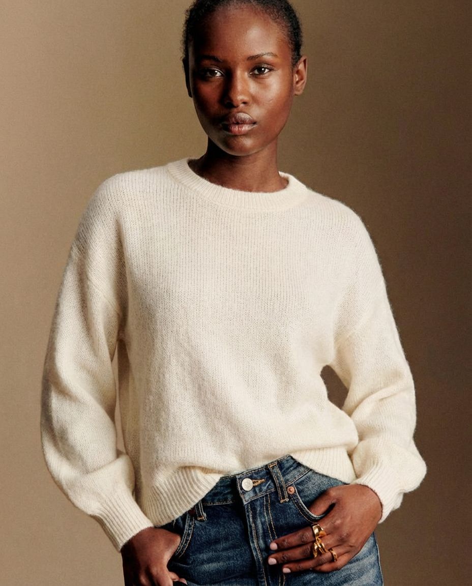 Jersey crudo mélange cuello redondo BASIA