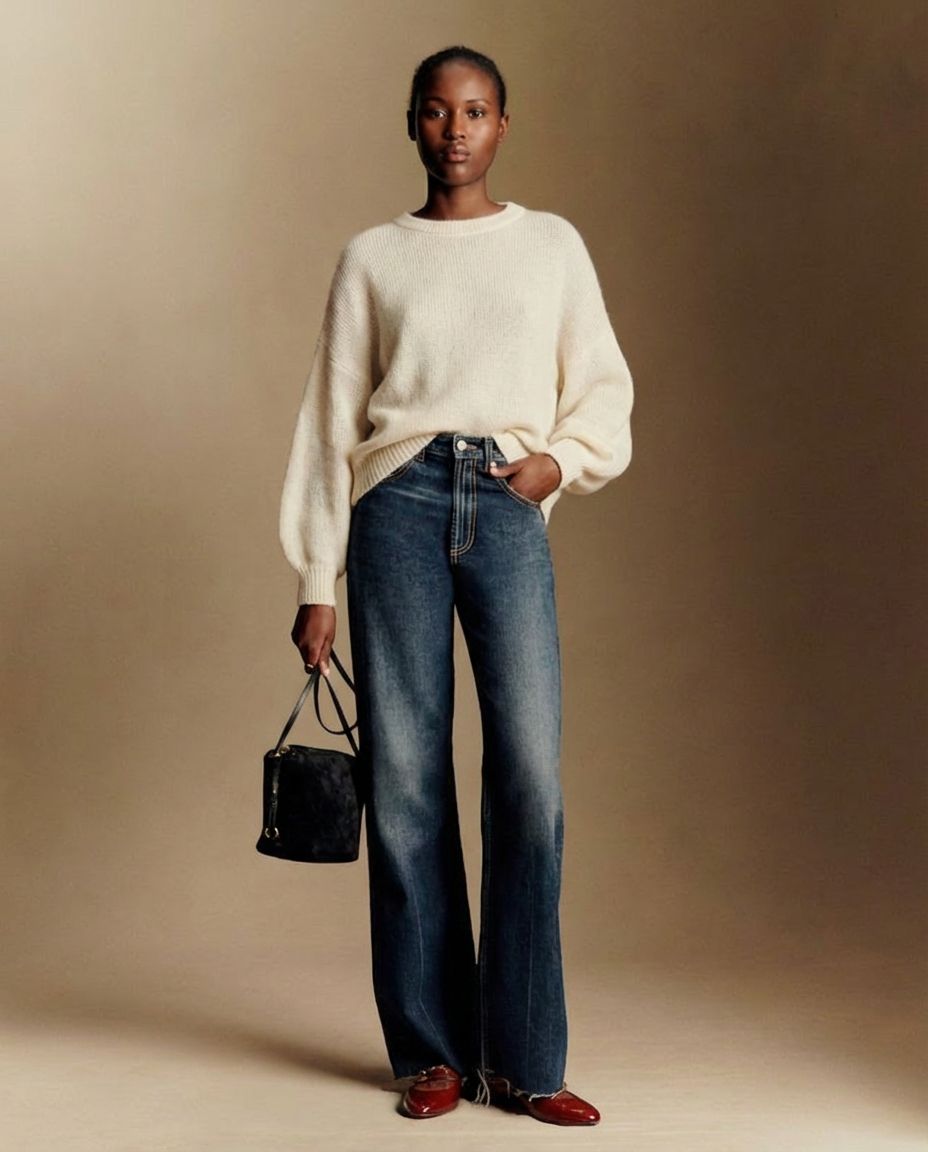 Jersey crudo mélange cuello redondo BASIA