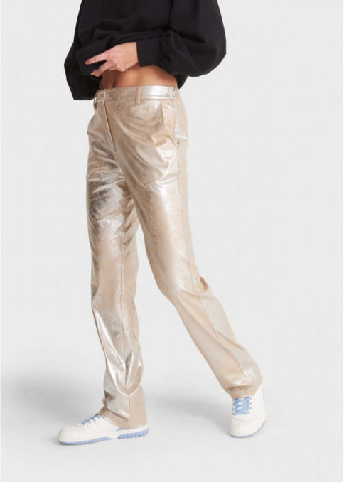 Pantalones de pierna recta dorados CHARLIZE