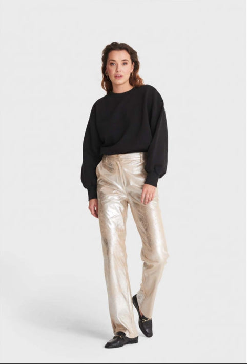 Pantalones de pierna recta dorados CHARLIZE