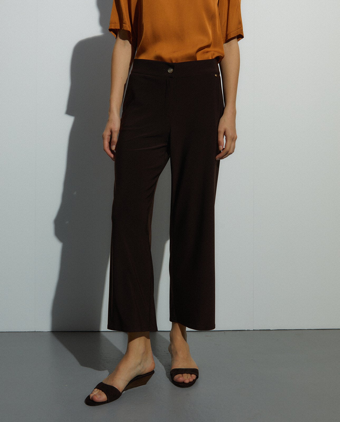 Pantalón fluido marrón DANIQUE