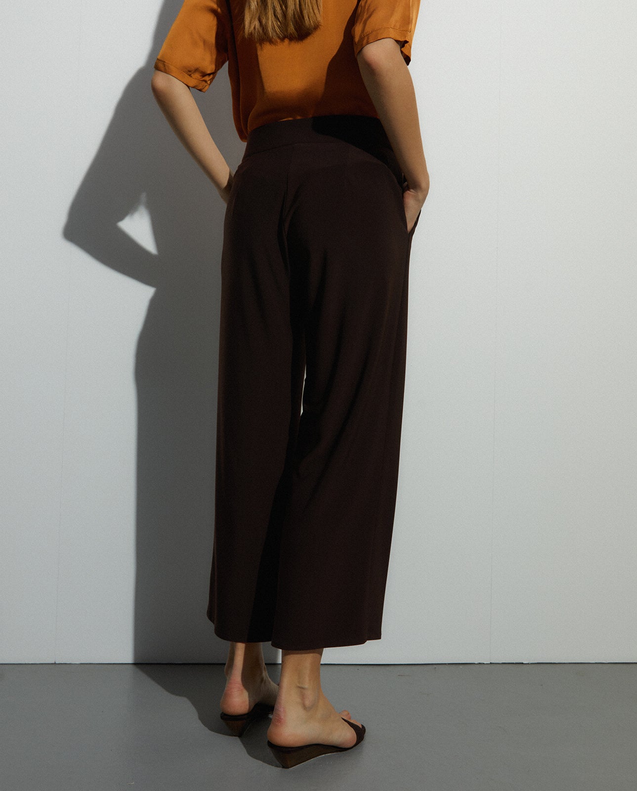 Pantalón fluido marrón DANIQUE