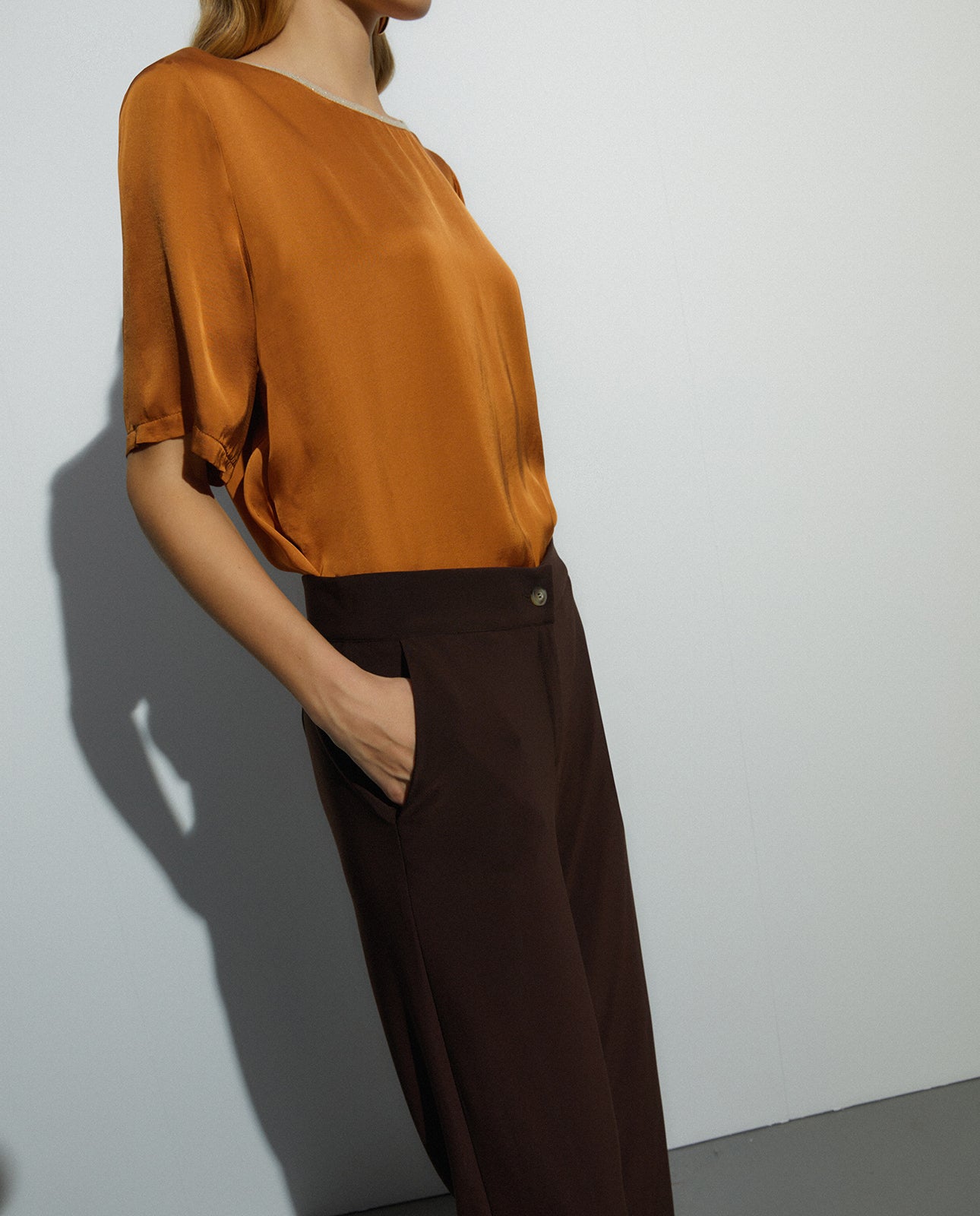 Pantalón fluido marrón DANIQUE