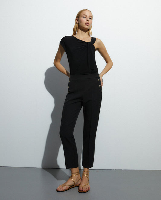 Pantalón tobillero negro DOUTZEN