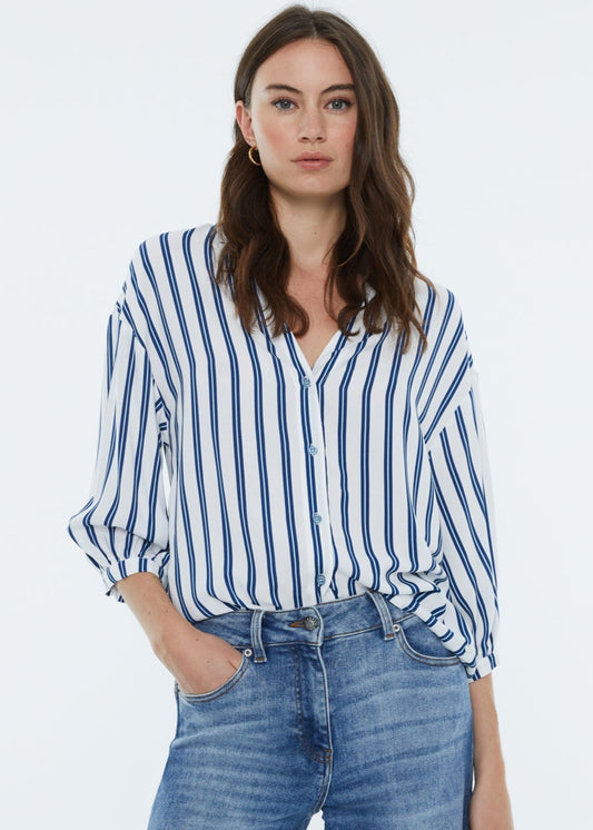 Camisa fluida rayas azules SASHA
