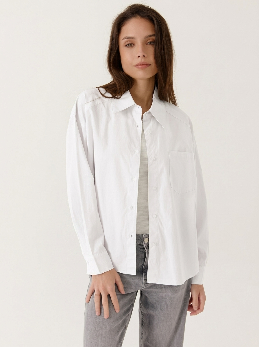 Camisa recta holgada blanco DALZEA