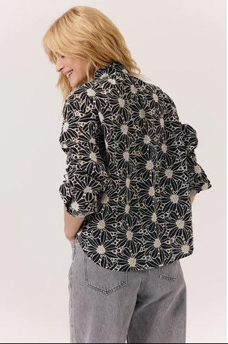 Camisa negra traquelada MAGDA