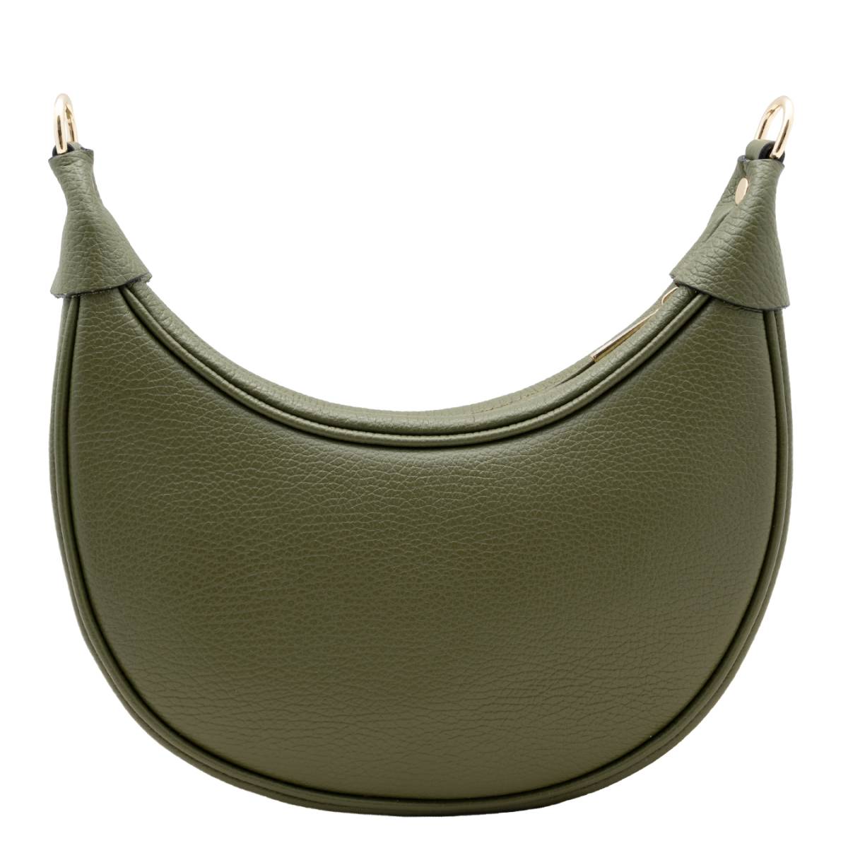 Bolso de piel verde kaki LUNA