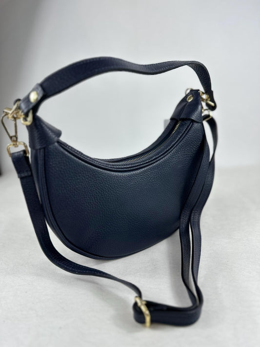 Bolso de piel marrón marino LUNA