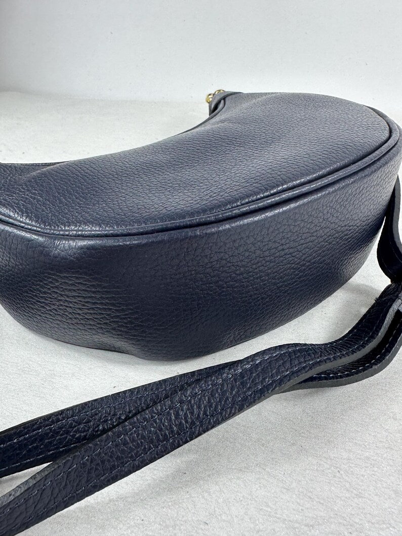 Bolso de piel marrón marino LUNA