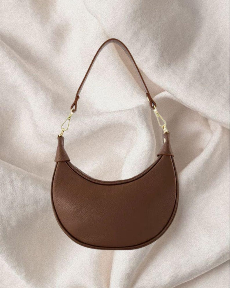 Bolso de piel marrón chocolate LUNA