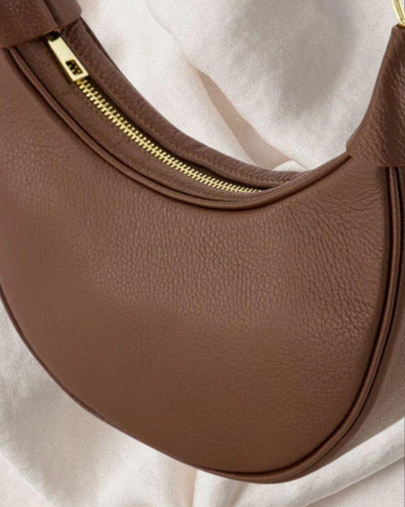 Bolso de piel marrón chocolate LUNA
