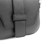 Bolso de piel con solapa negro BRENDA