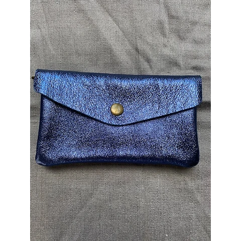 Monedero de piel rectangular brillo