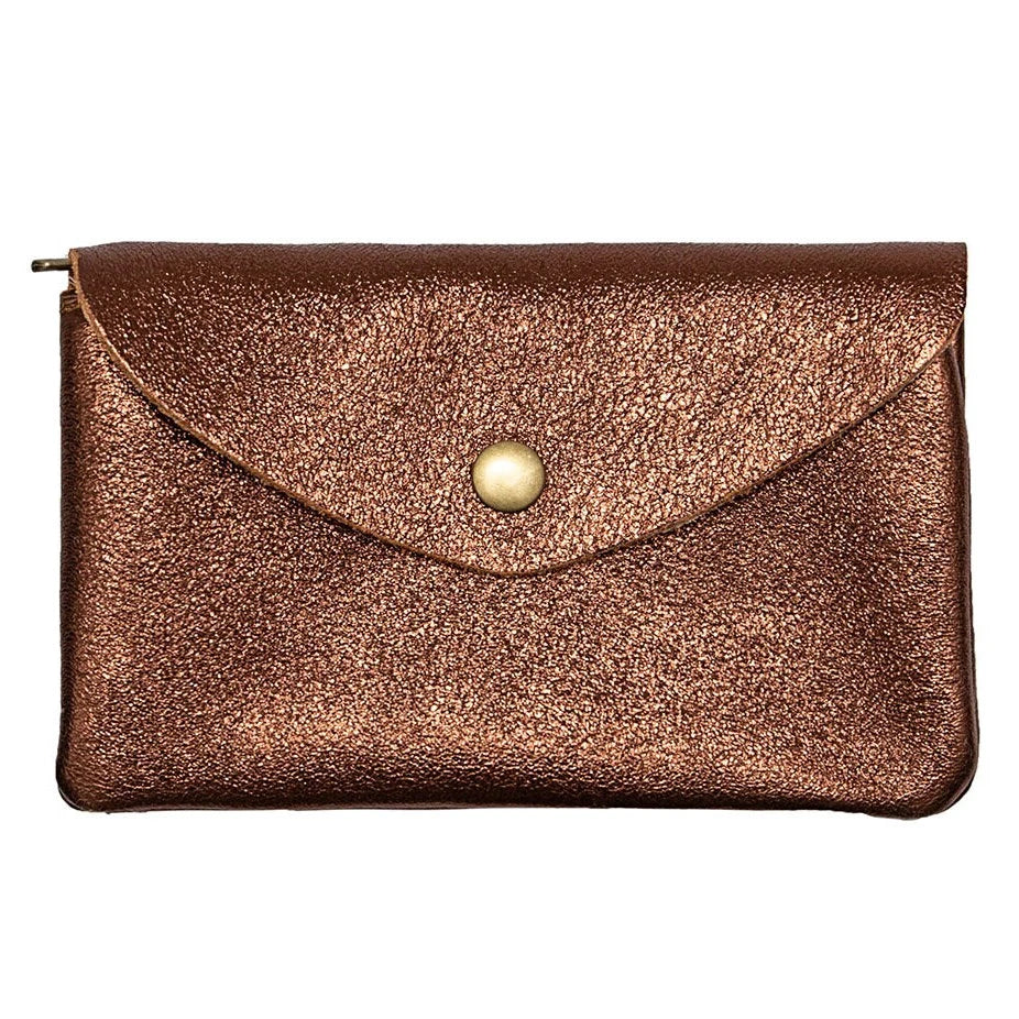 Monedero de piel rectangular brillo