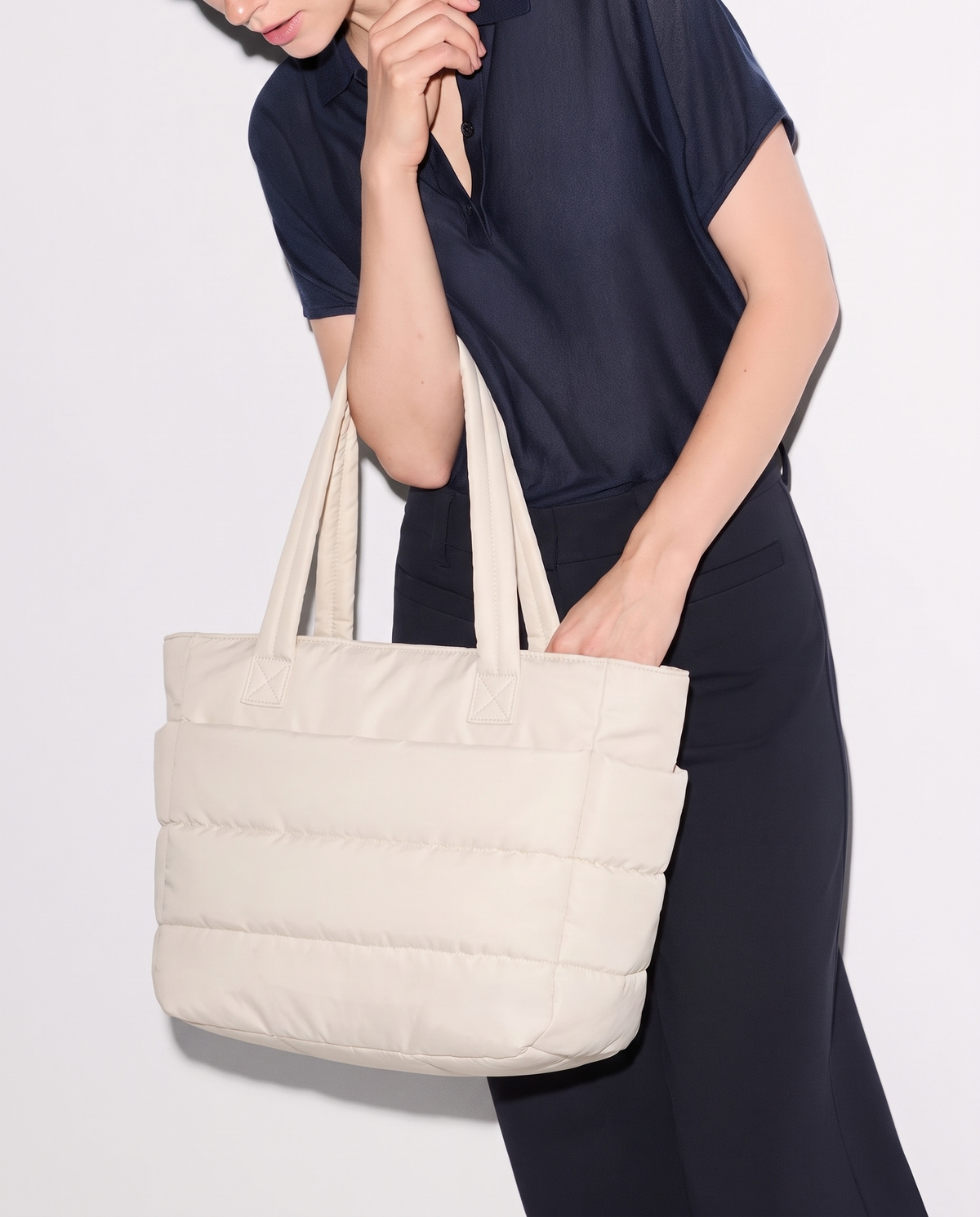 Bolso acolchado PUFFIE LUMARA BAGS crudo