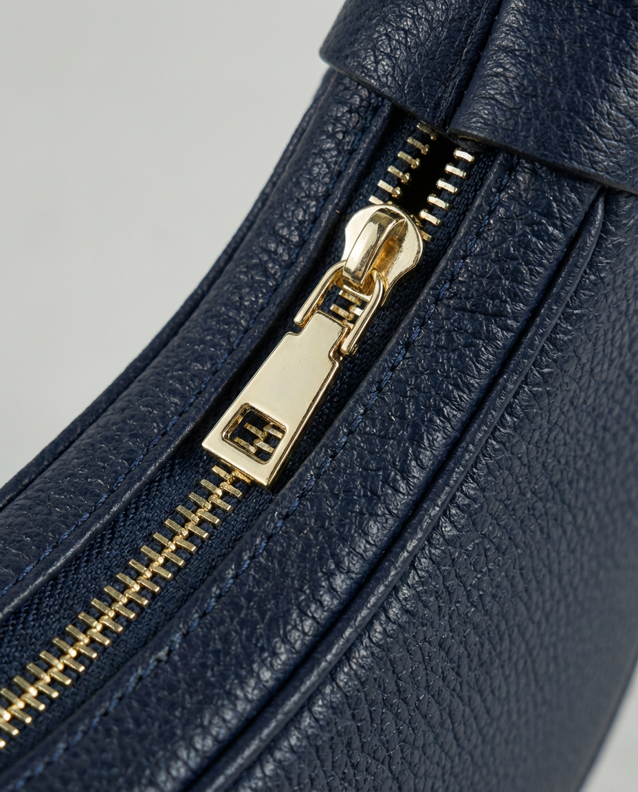 Bolso de piel azul marino LUNA