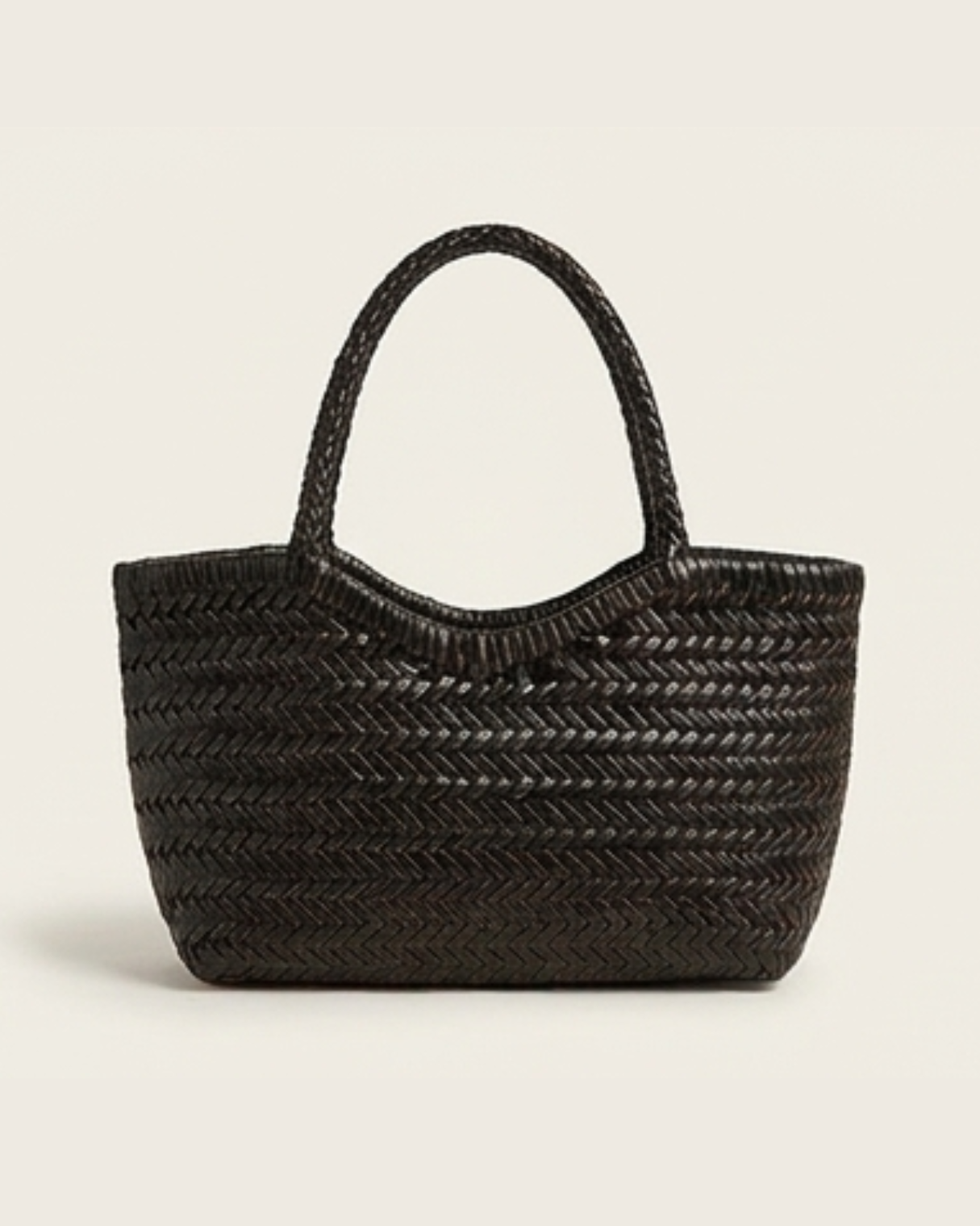 Bolso de piel trenzada negro ELOISE