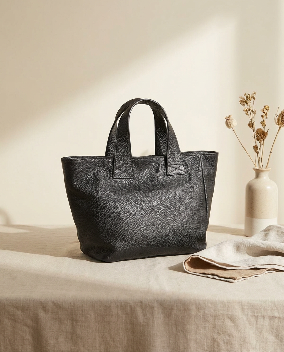 Bolso de piel negro LEONOR