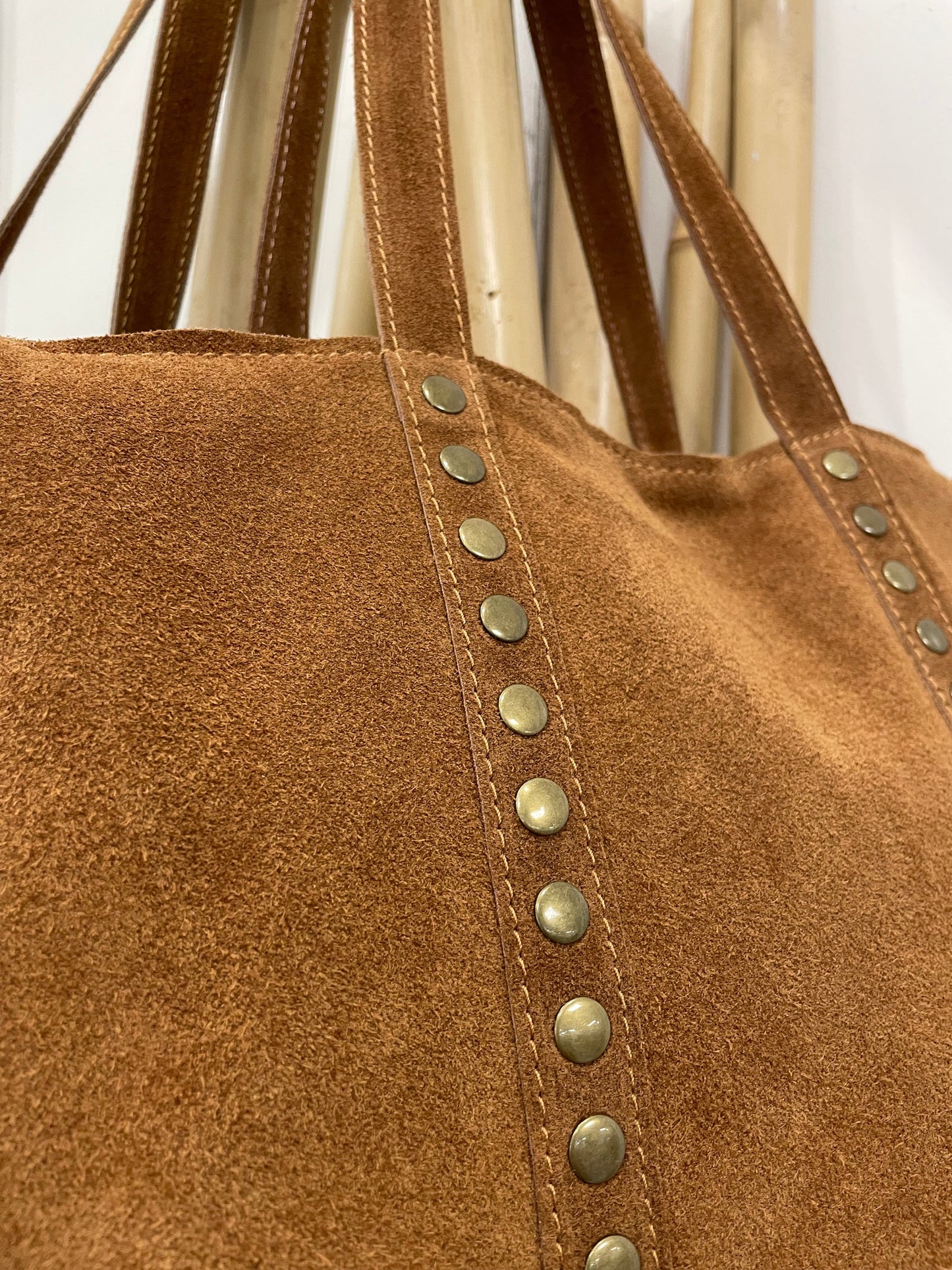 Bolso rectangular serraje camel