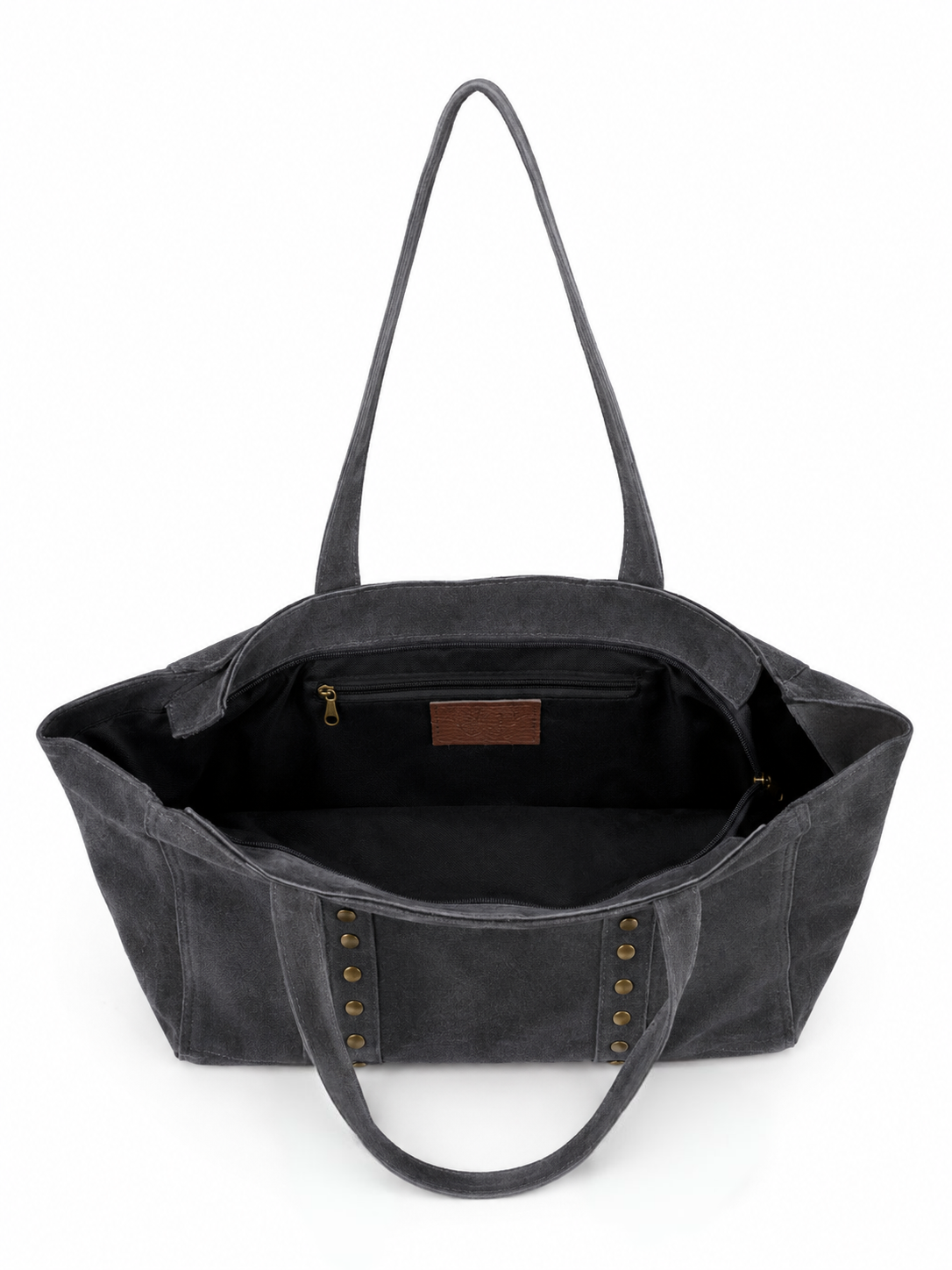 Bolso shopper de serraje gris