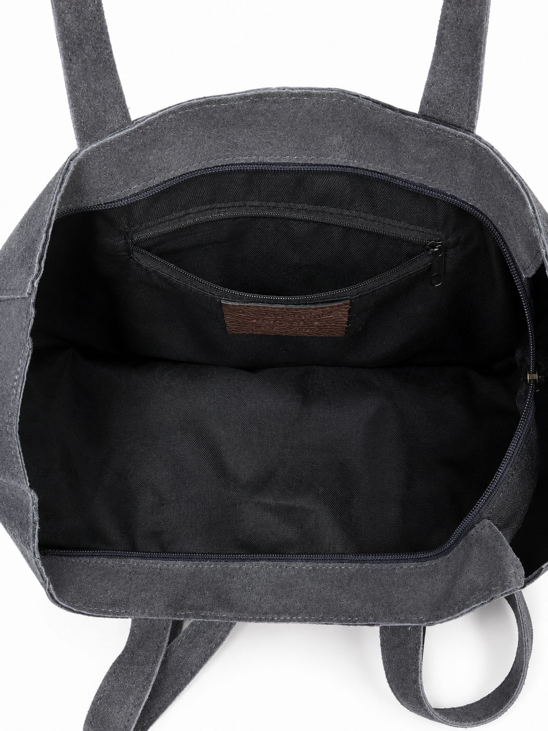 Bolso shopper de serraje gris