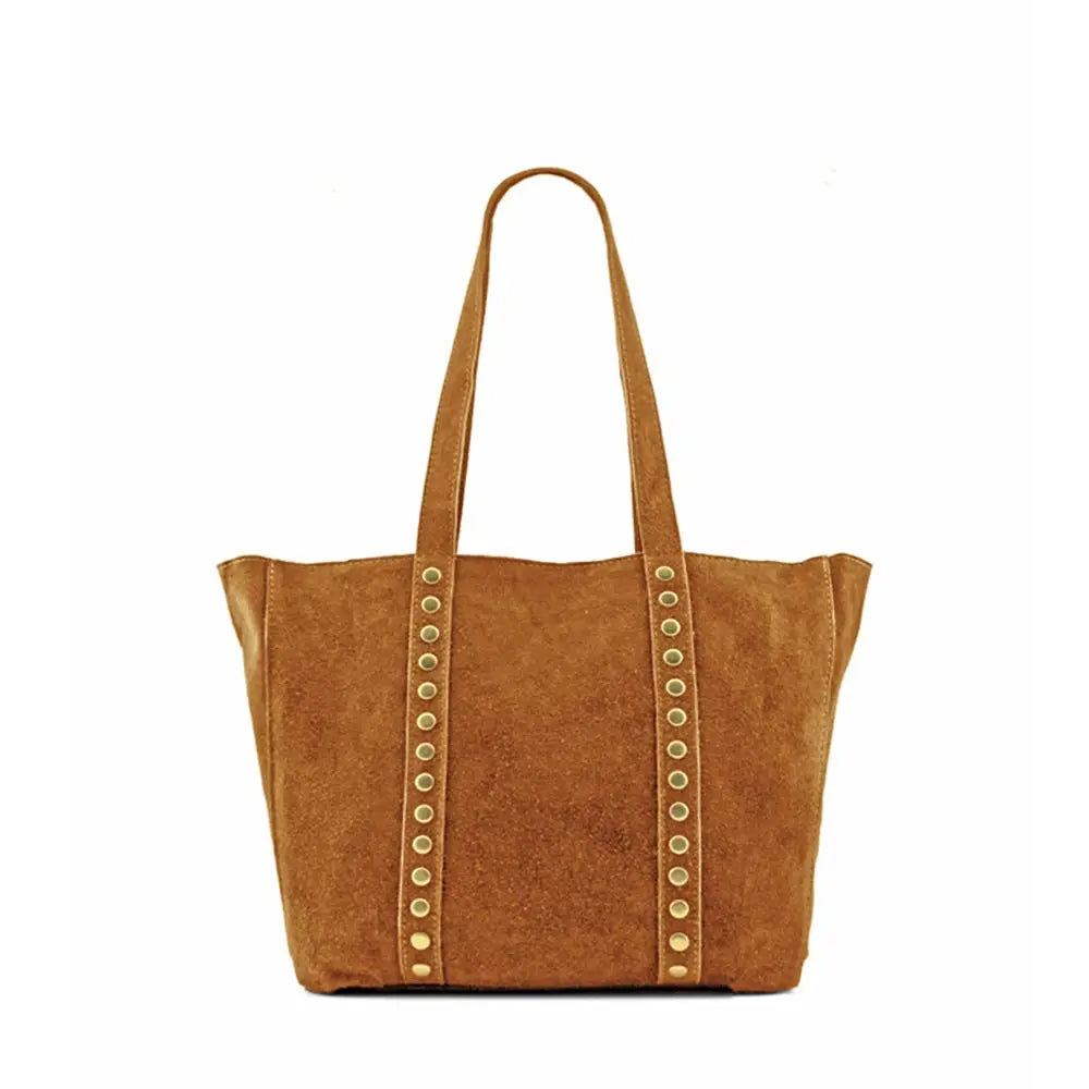 Bolso shopper de serraje camel