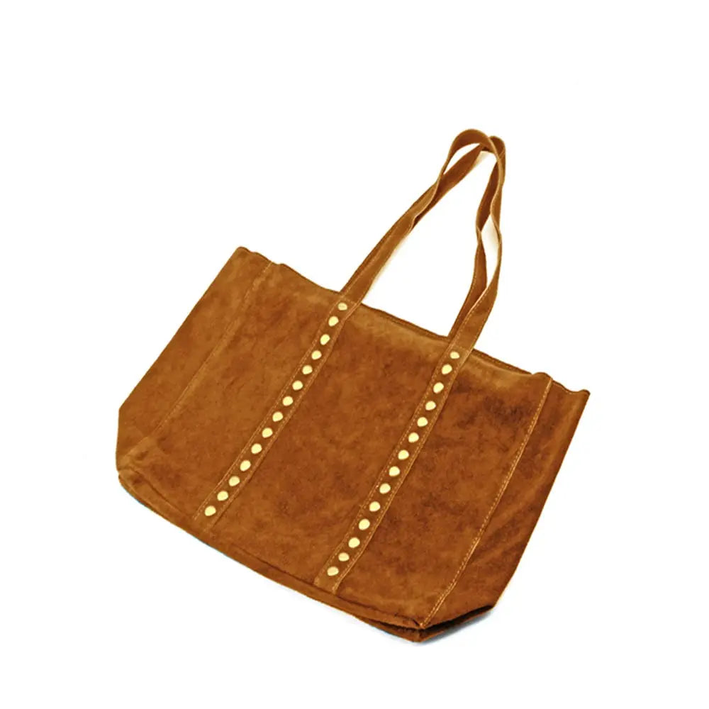Bolso shopper de serraje camel