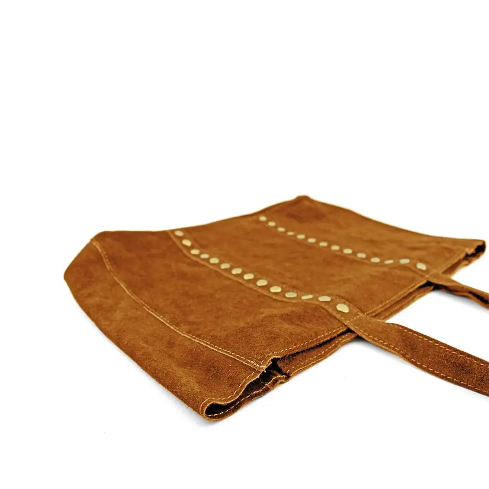 Bolso shopper de serraje camel