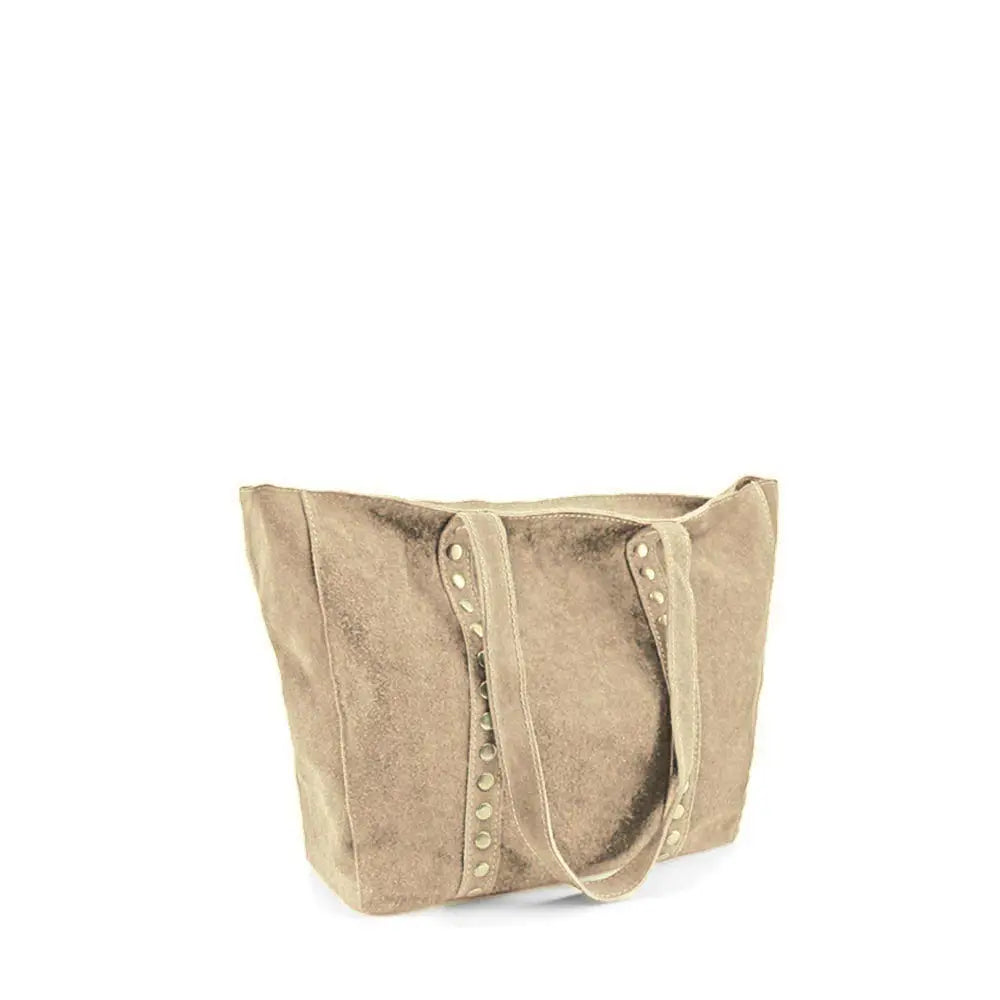 Bolso shopper de serraje beige